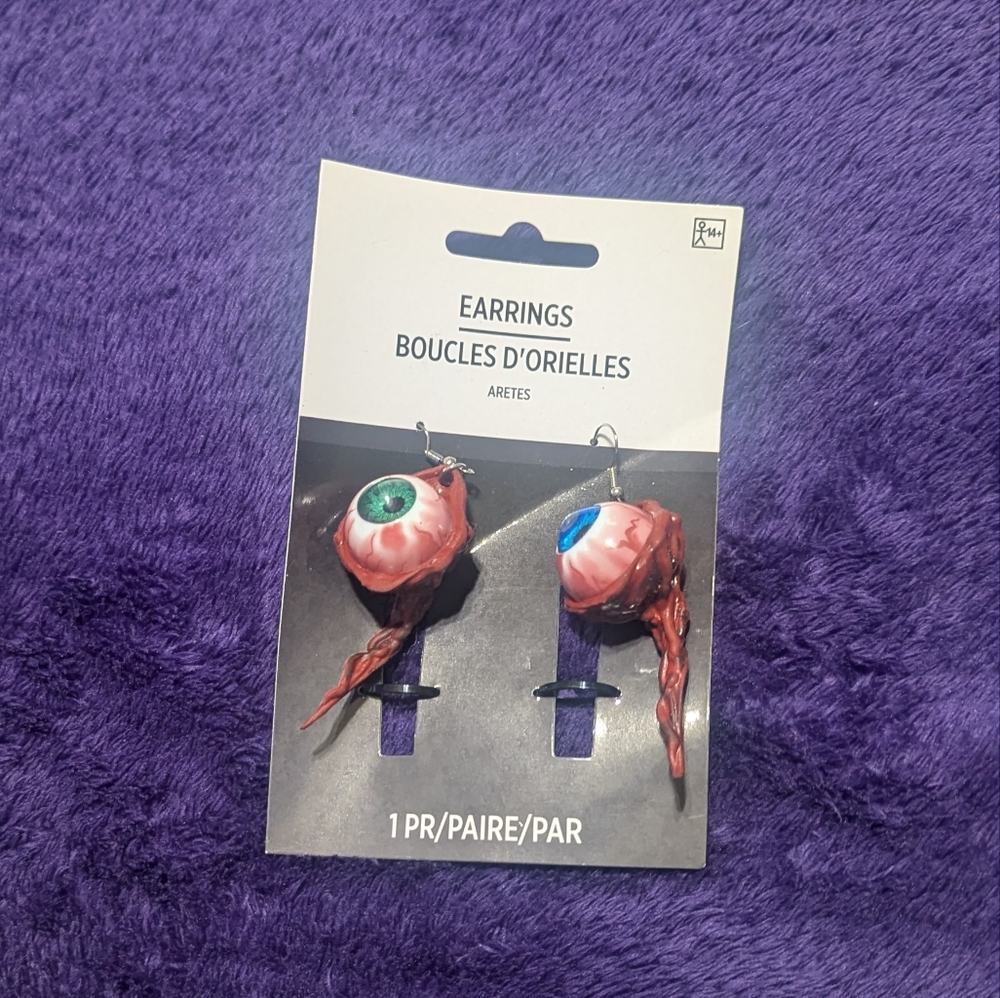 Eye Earrings with Blue and Green Design